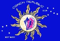 12x18" poly flag on a stick of Conch Republic