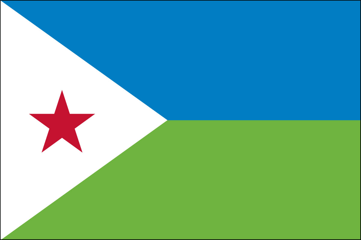 2x3' Poly flag of Djibouti
