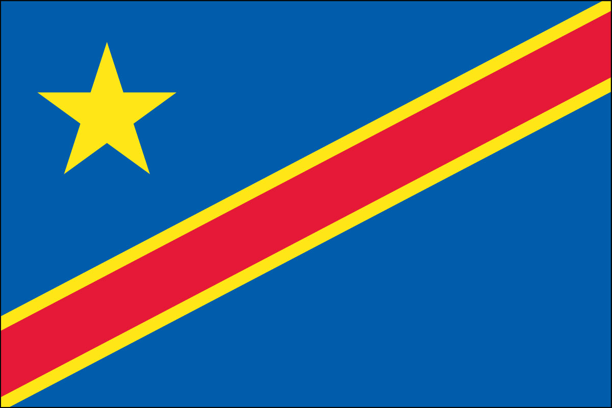 2x3' Poly flag of Congo, Dem Republic of