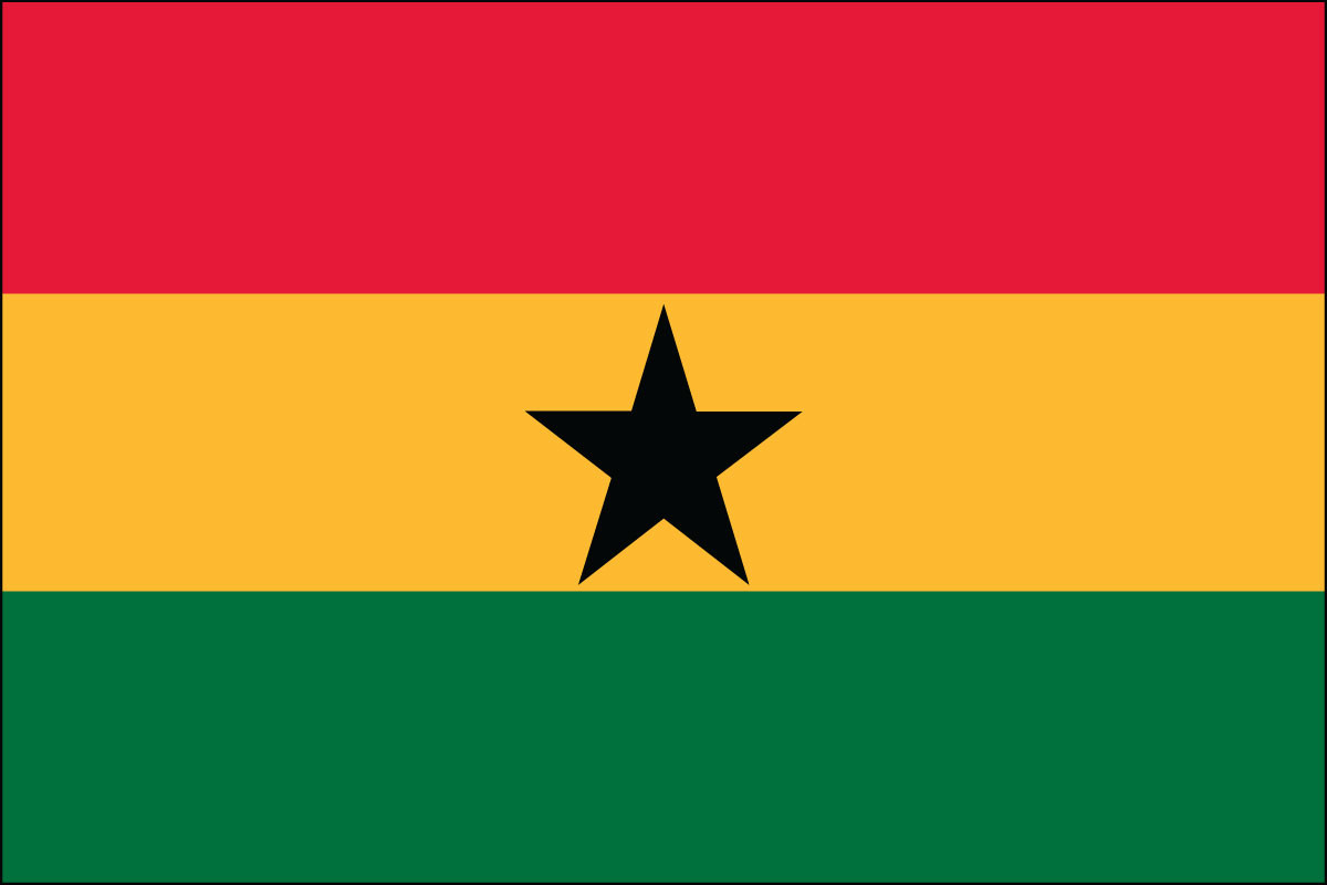 2x3' Poly flag of Ghana