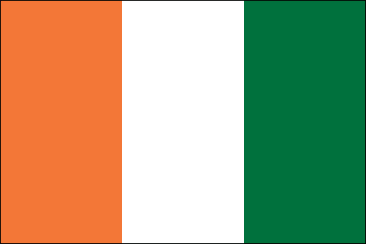 12x18" Nylon flag of Côte d'Ivoire