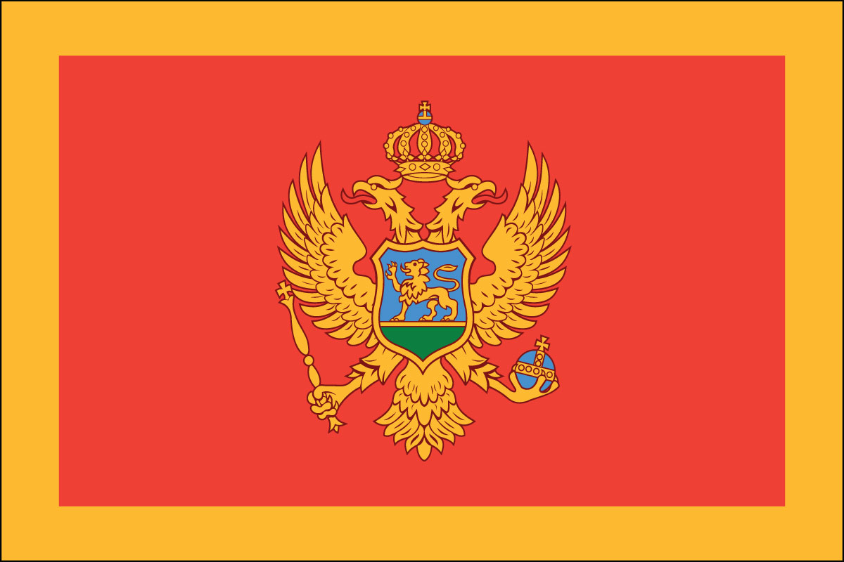 12x18" poly flag on a stick of Montenegro