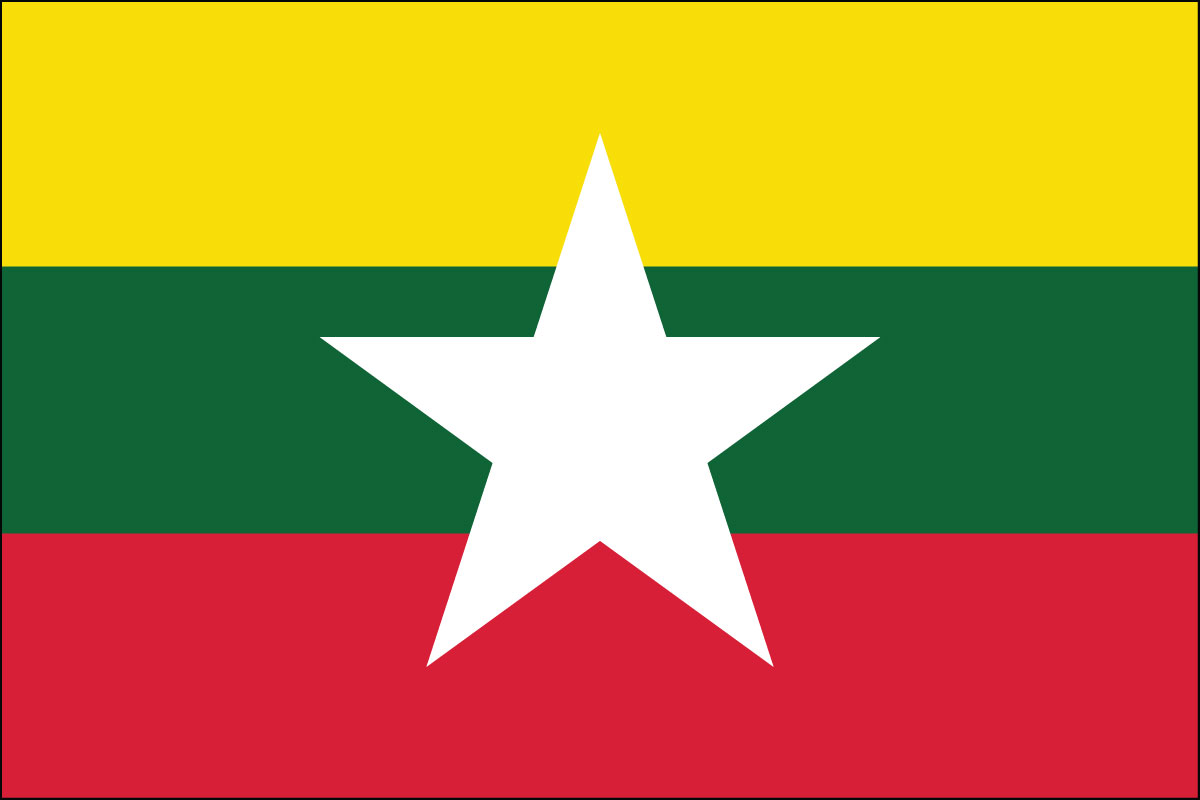 12x18" poly flag on a stick of Myanmar