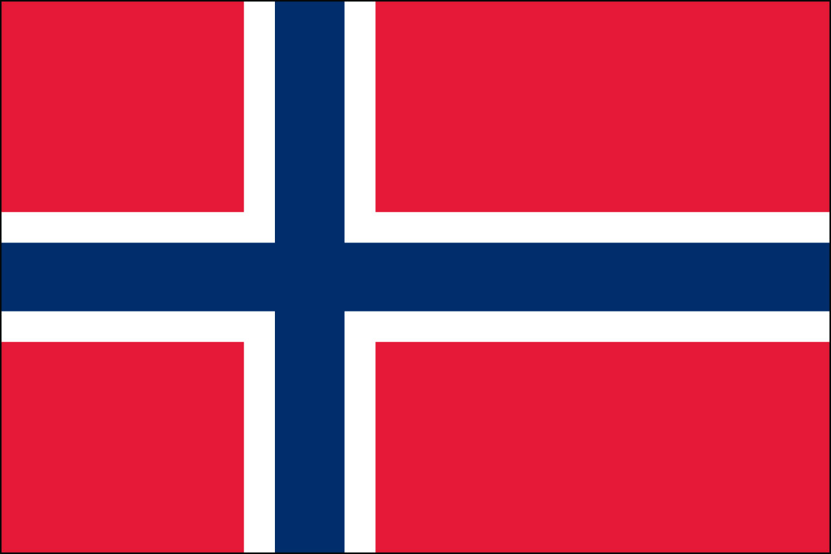 12x18" poly flag on a stick of Norway