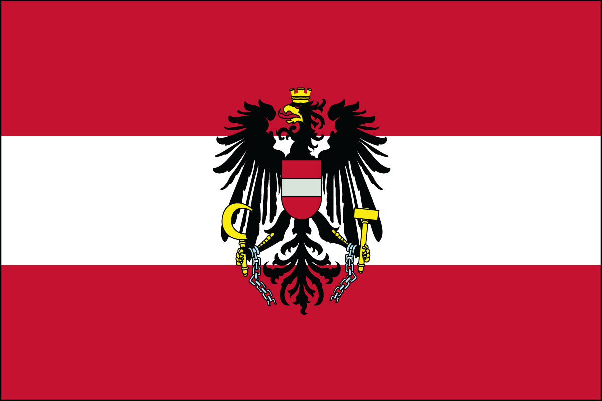 2x3' Nylon flag of Austria with Eagle