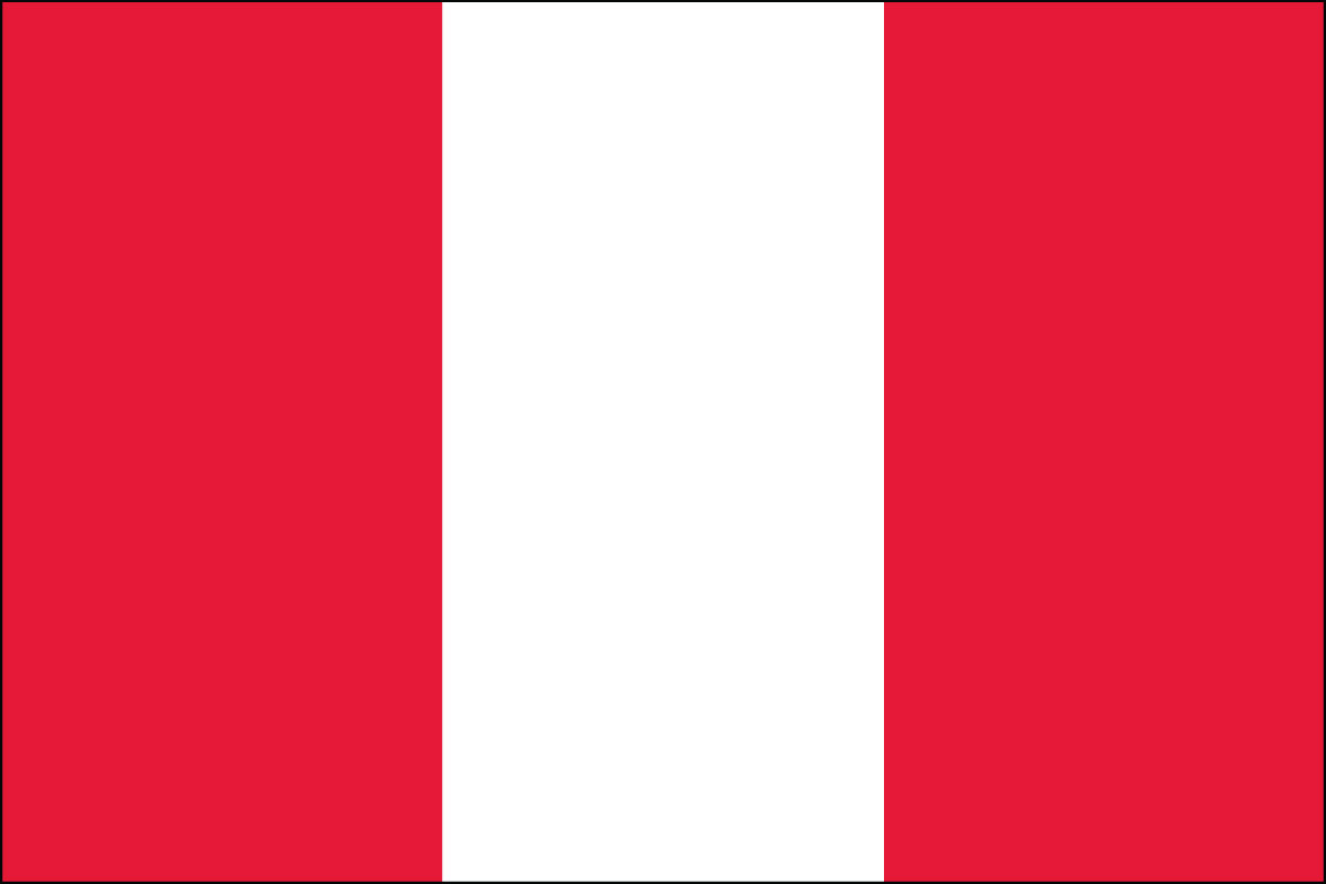 2x3' Nylon flag of Peru - Civil (no seal)