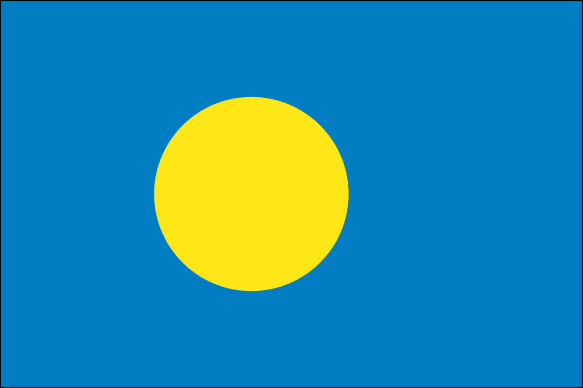 12x18" poly flag on a stick of Palau