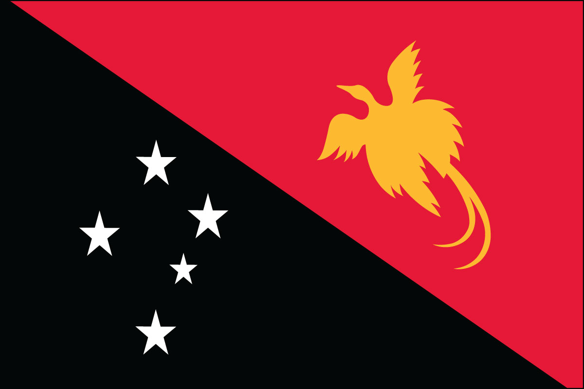 12x18" poly flag on a stick of Papua New Guinea