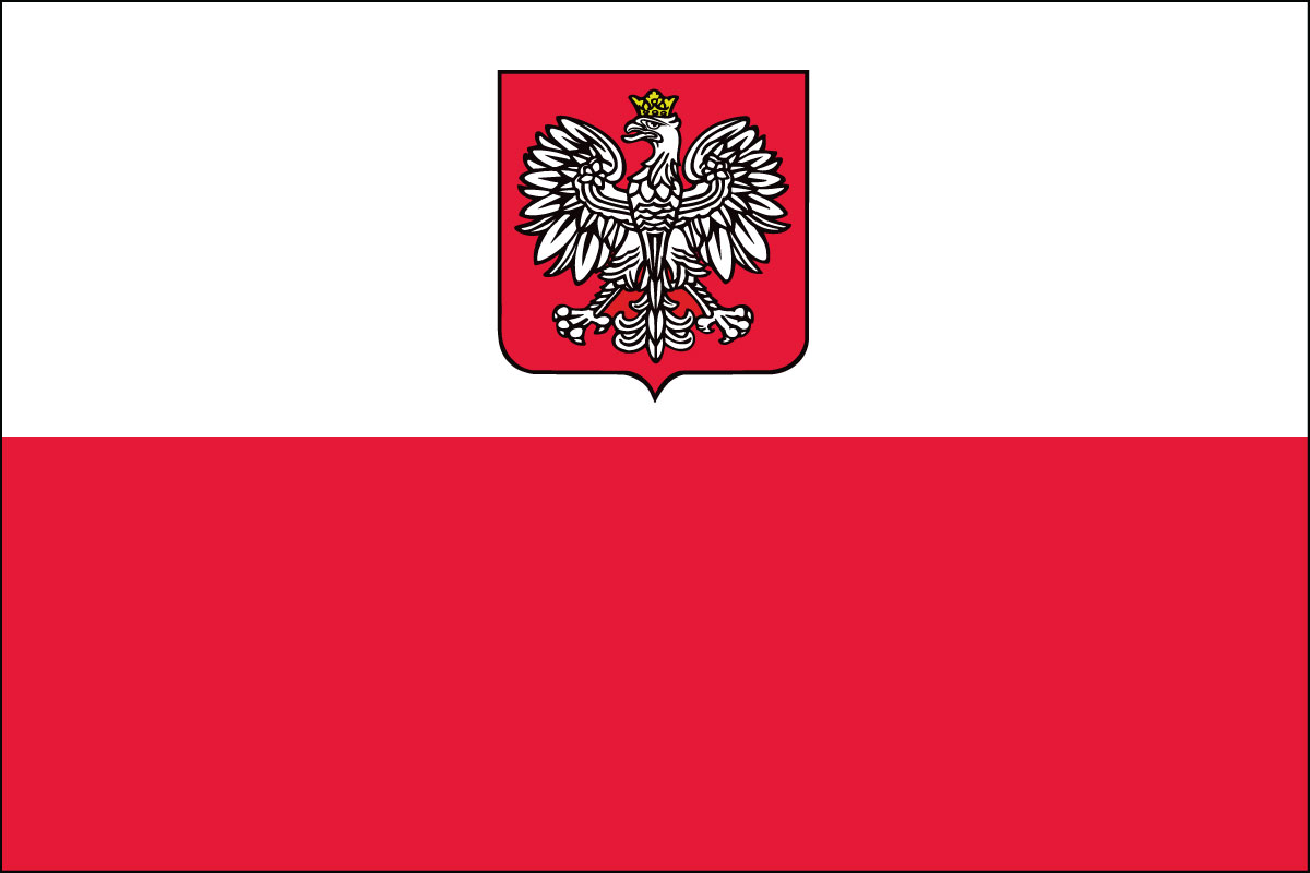12x18" poly flag on a stick of Poland with Eagle