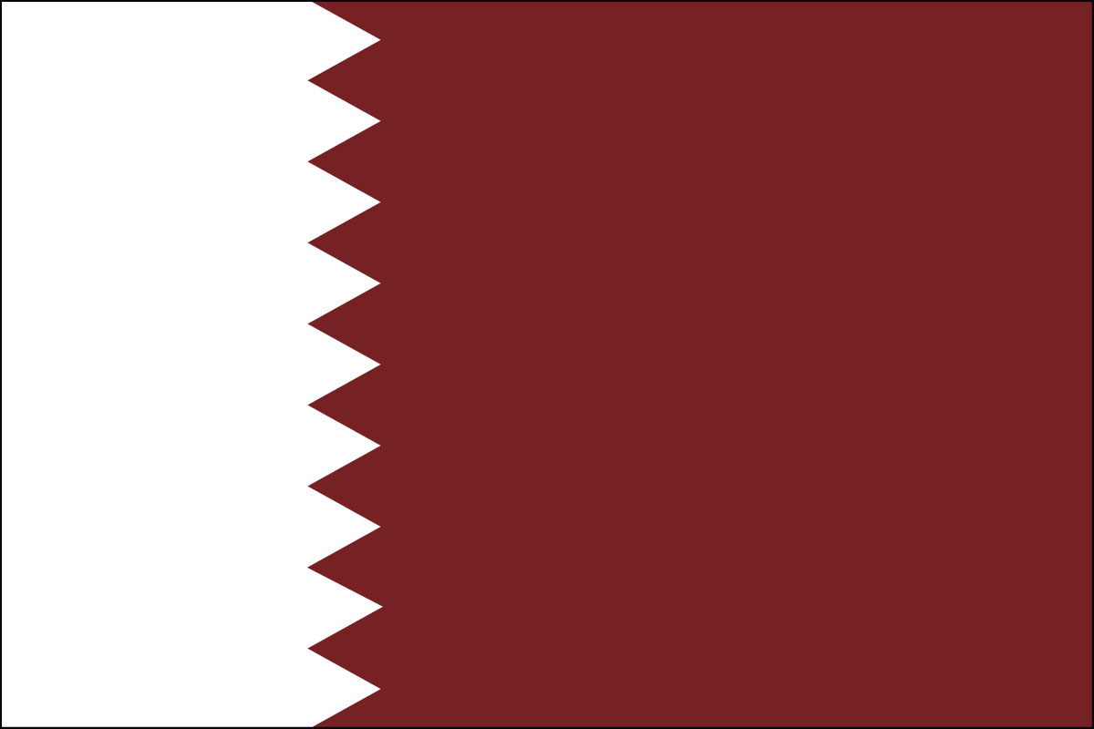 12x18" poly flag on a stick of Qatar