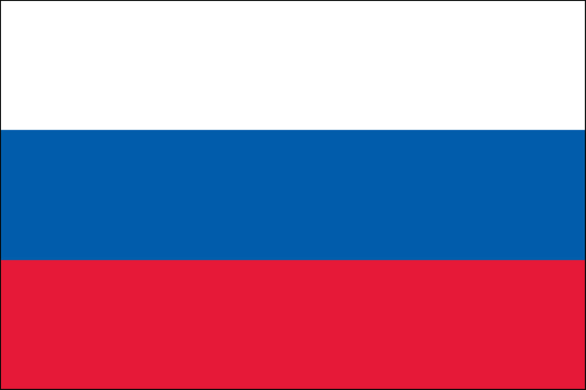 12x18" poly flag on a stick of Russia