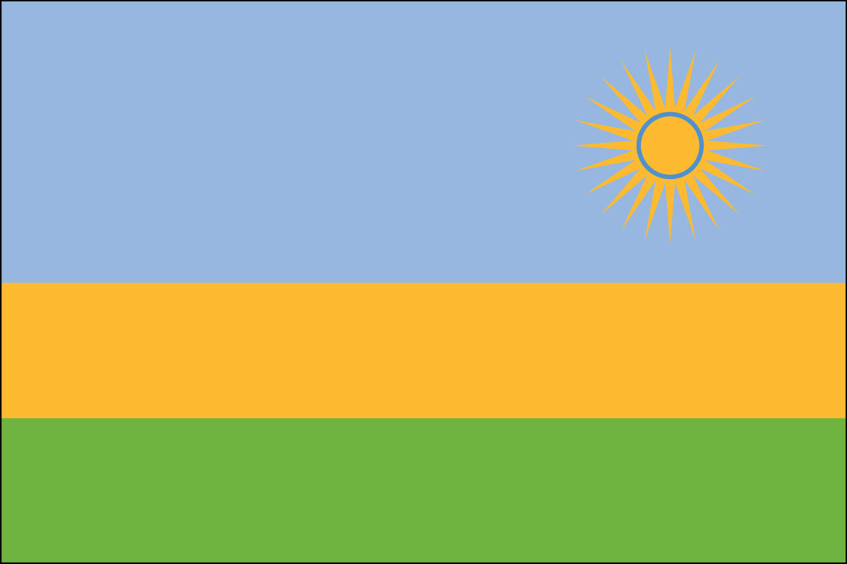 12x18" poly flag on a stick of Rwanda
