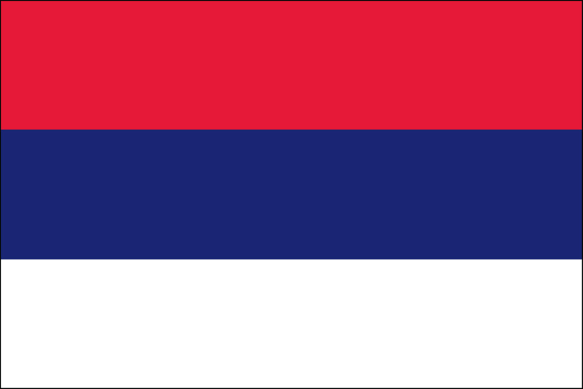 2x3' Nylon flag of Serbia - Civil (no seal)