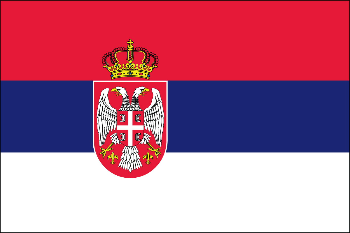 12x18" poly flag on a stick of Serbia
