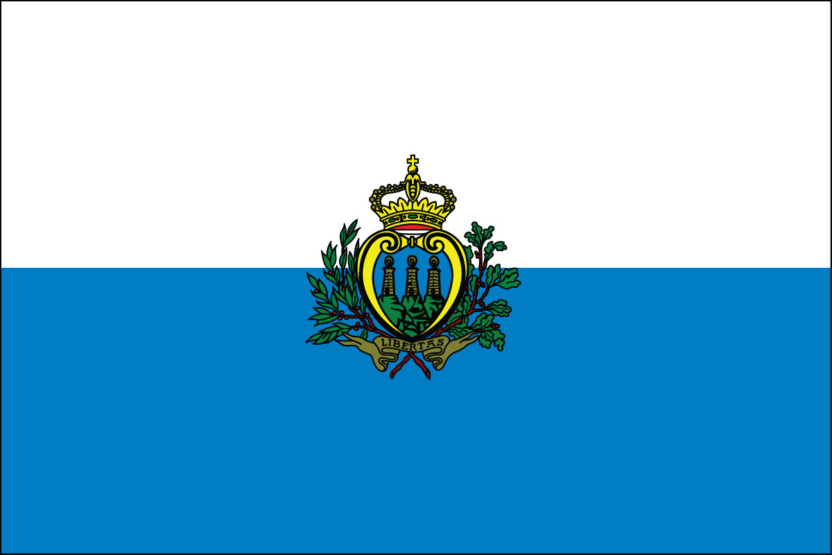 12x18" poly flag on a stick of San Marino