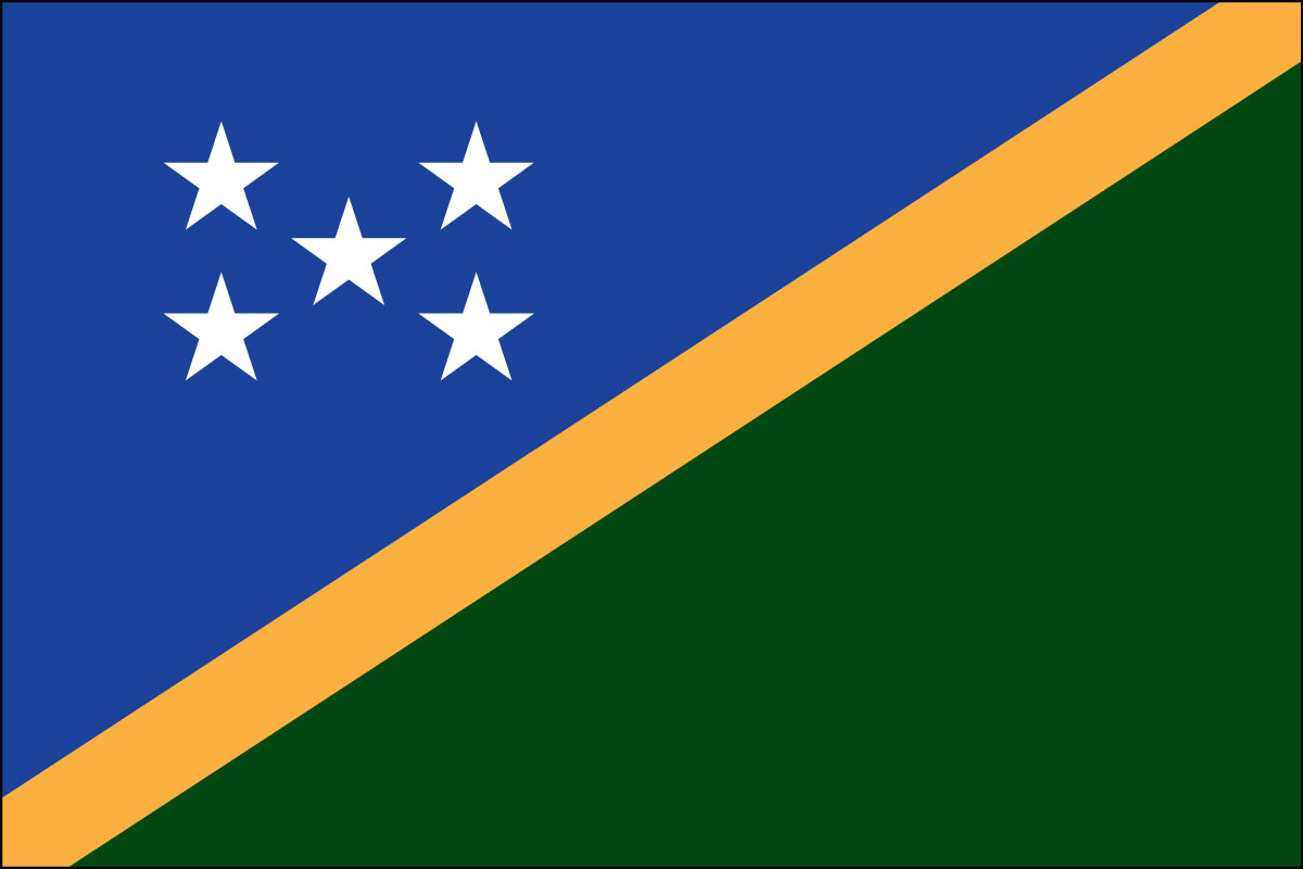 12x18" poly flag on a stick of Solomon Islands