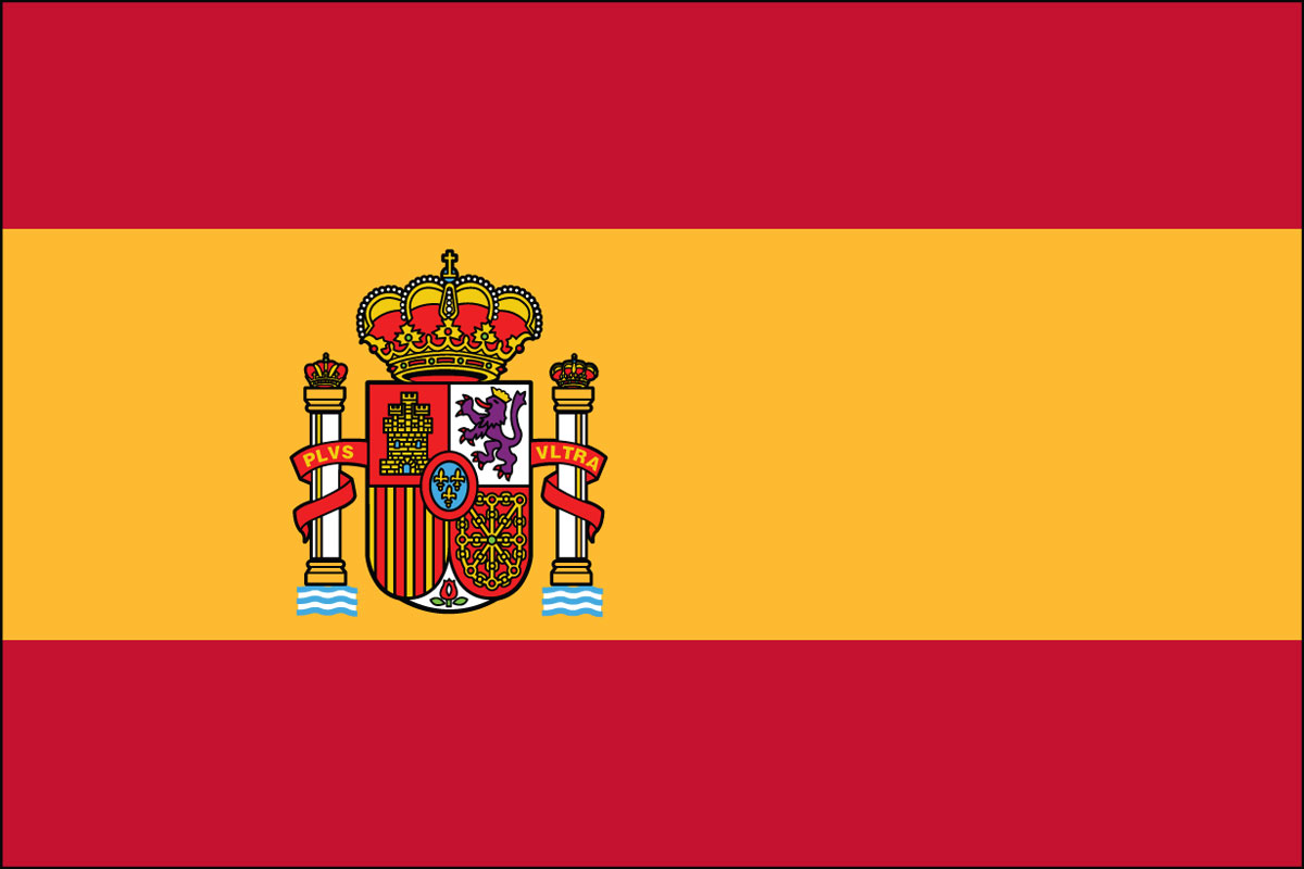 12x18" poly flag on a stick of Spain