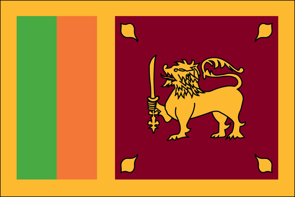 12x18" poly flag on a stick of Sri Lanka