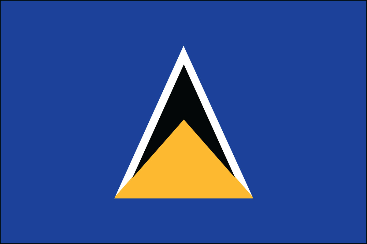 St Lucia flag 2X3ft poly 
