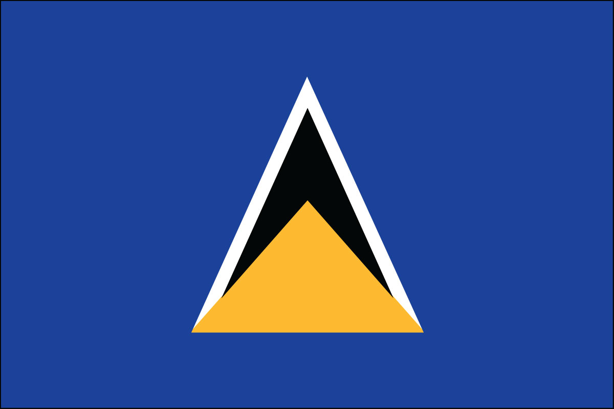 12x18" poly flag on a stick of St Lucia