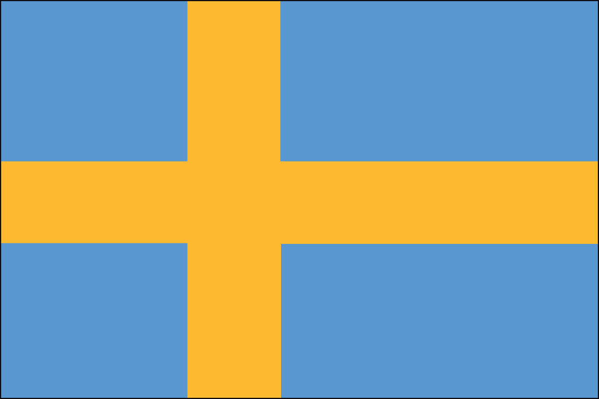 12x18" poly flag on a stick of Sweden