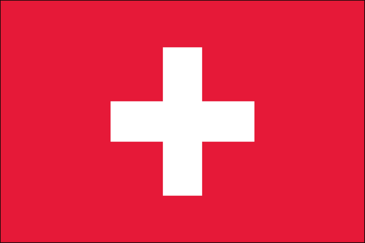 12x18" poly flag on a stick of Switzerland