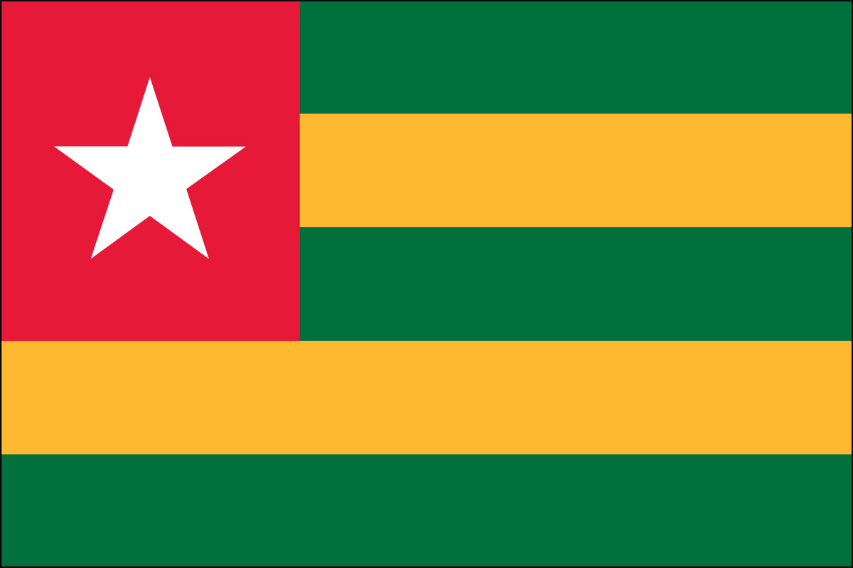 12x18" poly flag on a stick of Togo