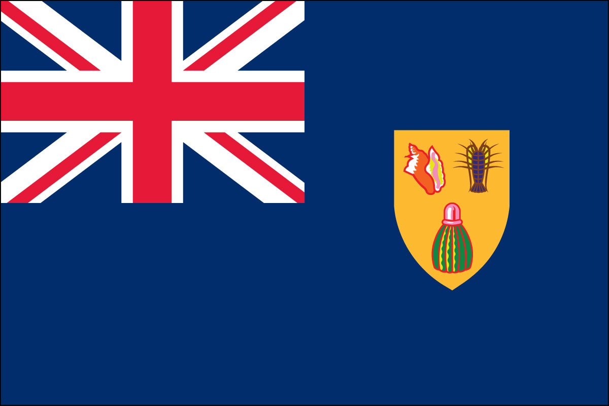 12x18" poly flag on a stick of Turks & Caicos