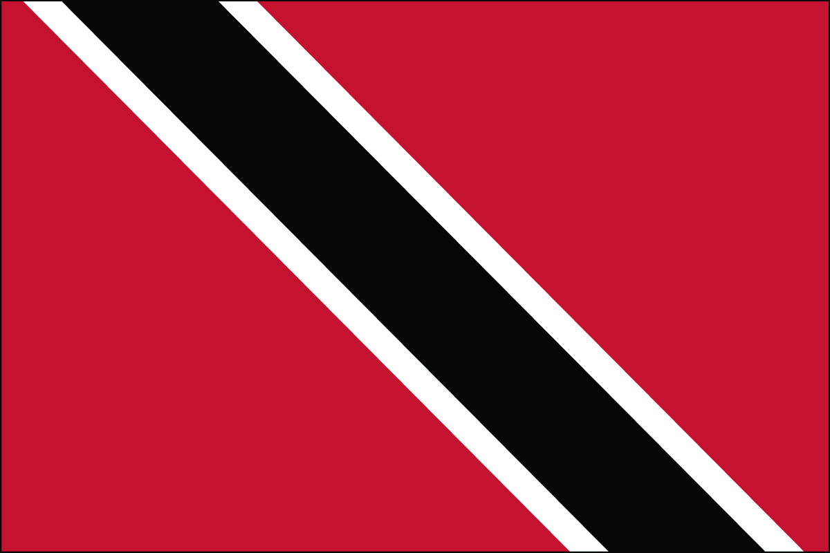 12x18" poly flag on a stick of Trinidad & Tobago