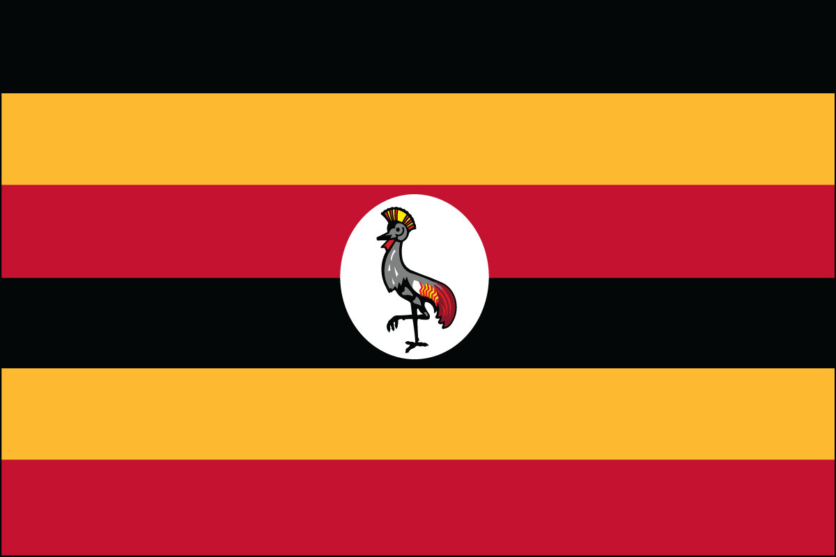 12x18" poly flag on a stick of Uganda