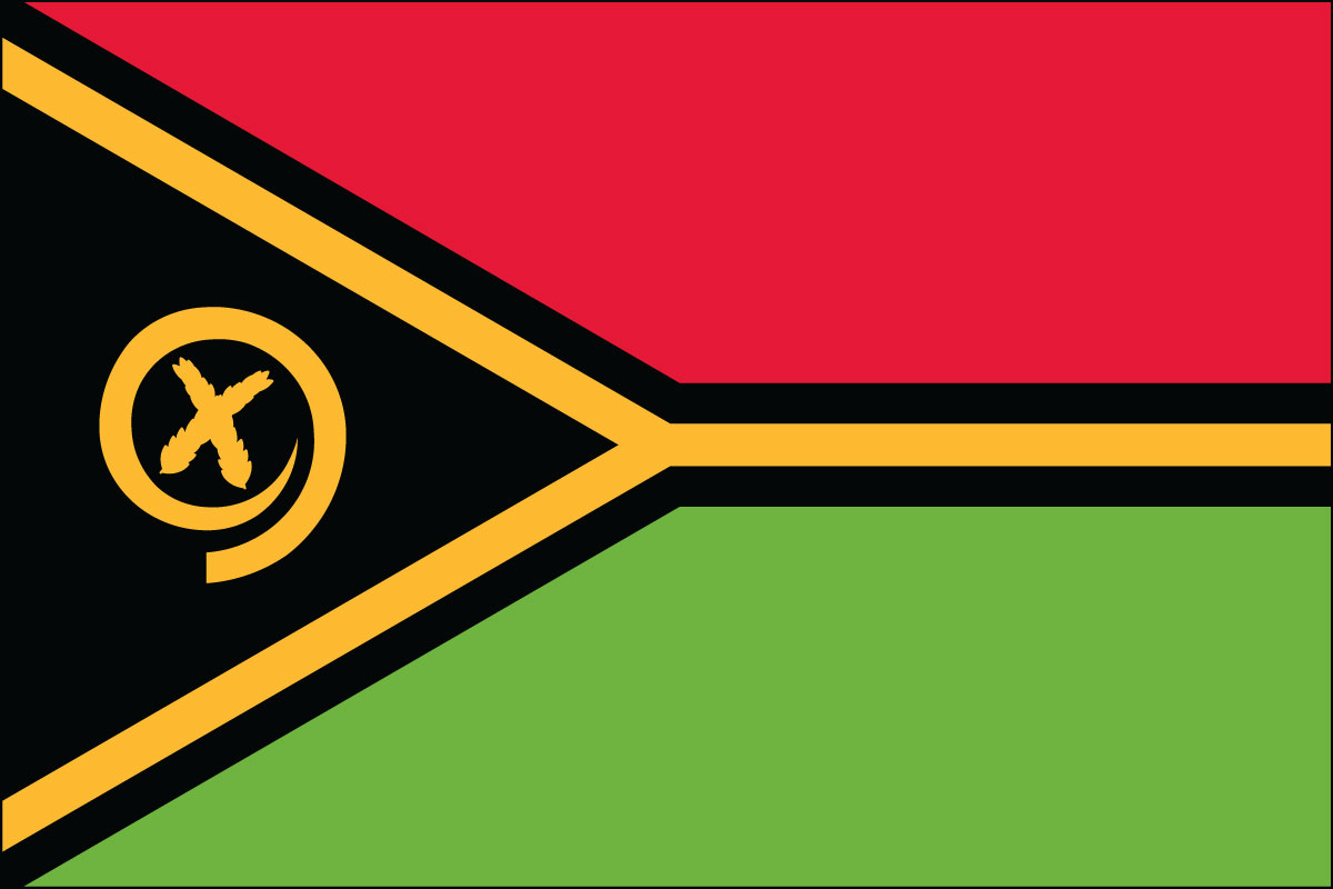 12x18" poly flag on a stick of Vanuatu