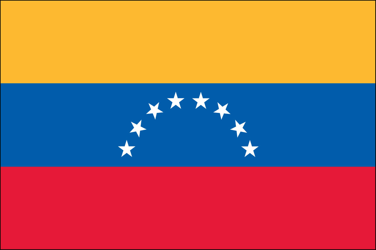 2x3' Nylon flag of Venezuela - Civil (no seal)