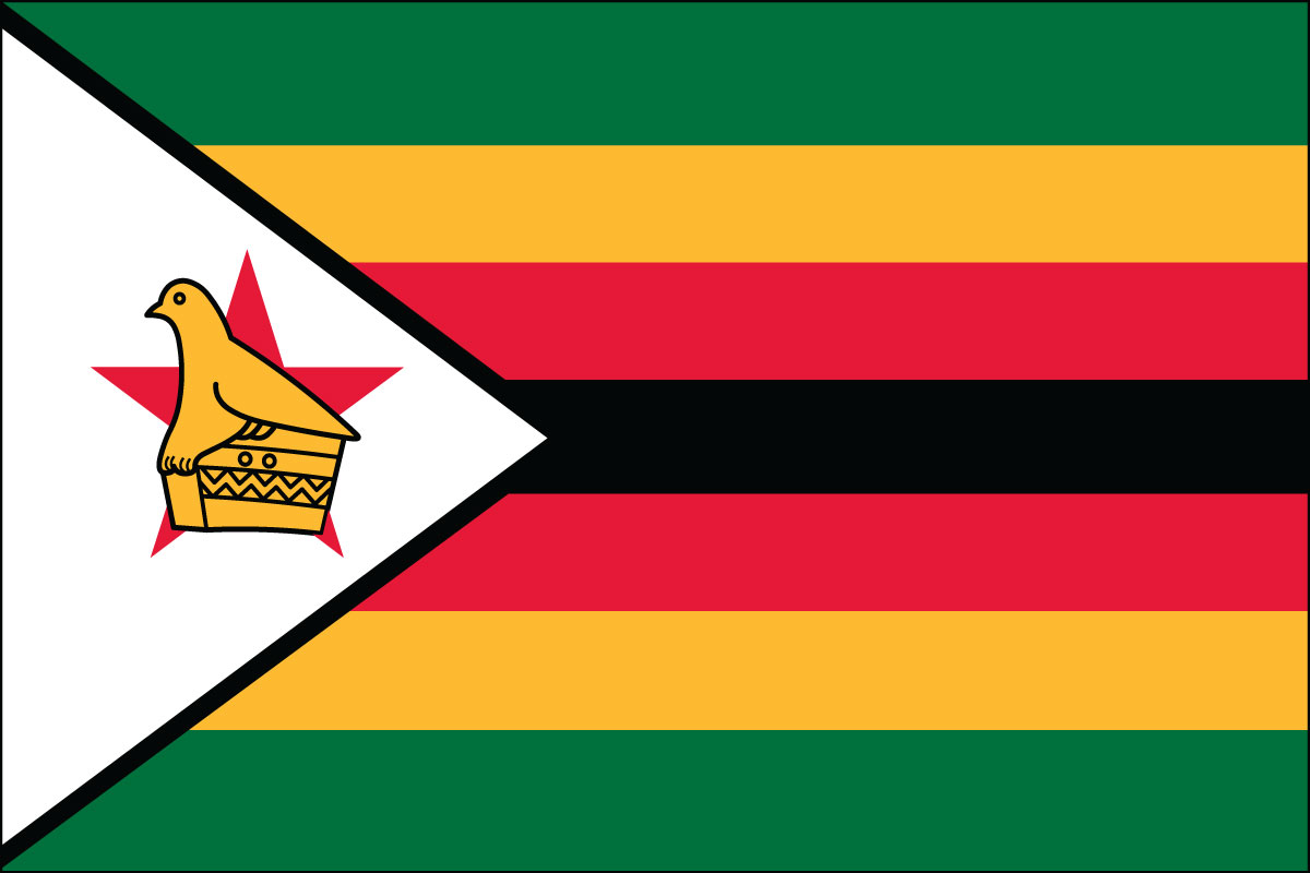 12x18" poly flag on a stick of Zimbabwe
