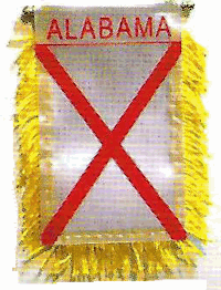 Mini-Banner with flag of Alabama
