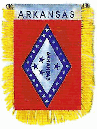 Mini-Banner with flag of Arkansas
