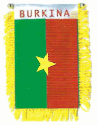 Mini-Banner with flag of Burkina Faso