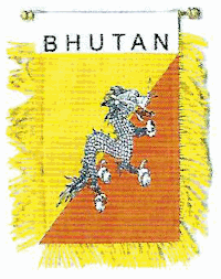Mini-Banner with flag of Bhutan
