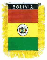 Mini-Banner with flag of Bolivia
