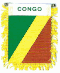 Mini-Banner with flag of Congo, Republic of