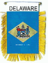Mini-Banner with flag of Delaware