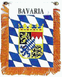 Mini-Banner with flag of Bavaria - with seal