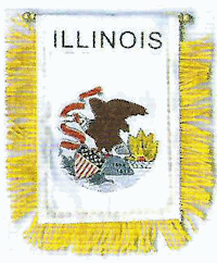 Mini-Banner with flag of Illinois