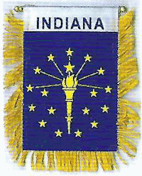 Mini-Banner with flag of Indiana