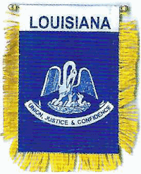 Mini-Banner with flag of Louisiana