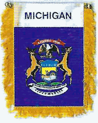 Mini-Banner with flag of Michigan