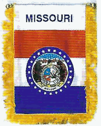 Mini-Banner with flag of Missouri