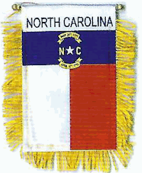 Mini-Banner with flag of North Carolina