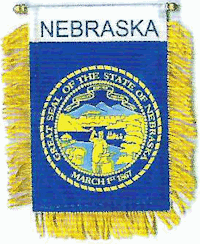 Mini-Banner with flag of Nebraska