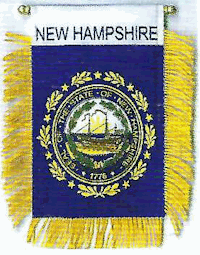 Mini-Banner with flag of New Hampshire