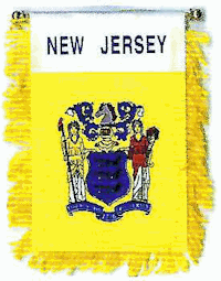 Mini-Banner with flag of New Jersey